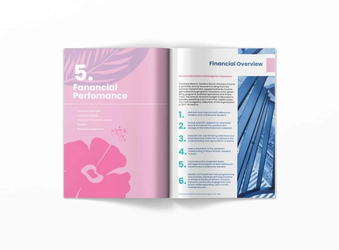 Financial Performance annual report spread