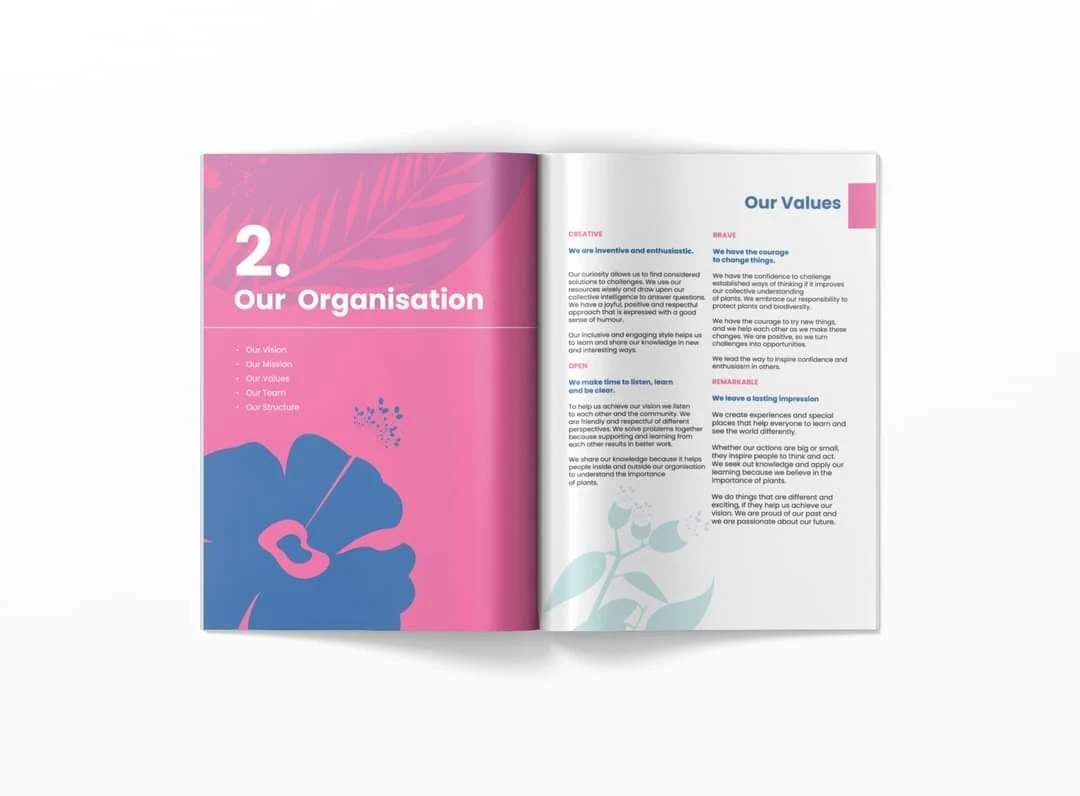 Our Organisation and values annual report spread