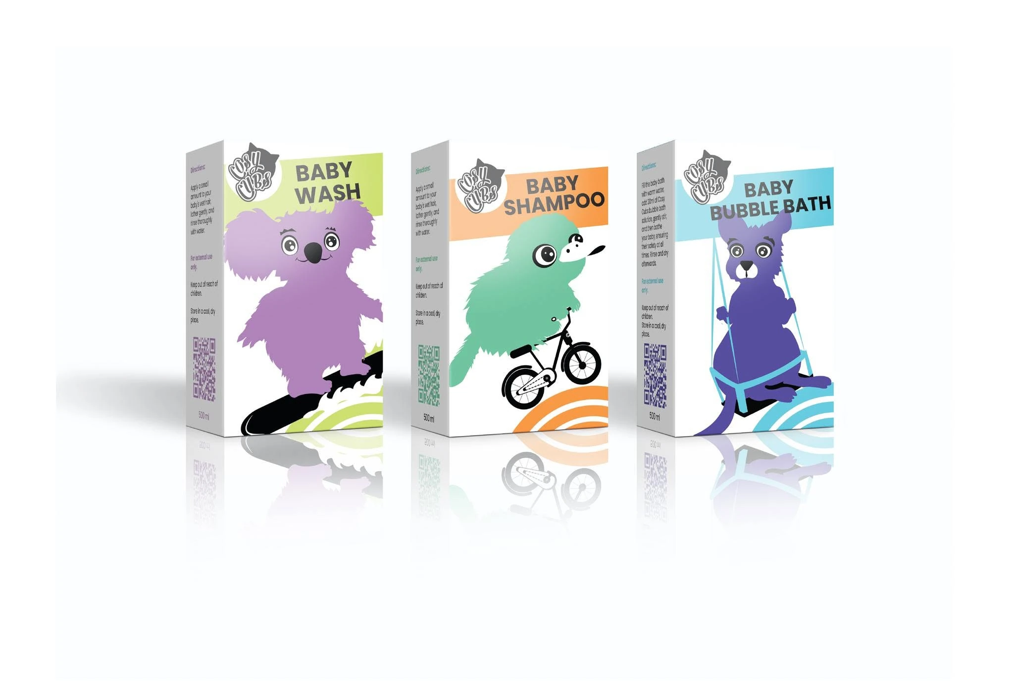 Cosy Cubs baby-care packaging range