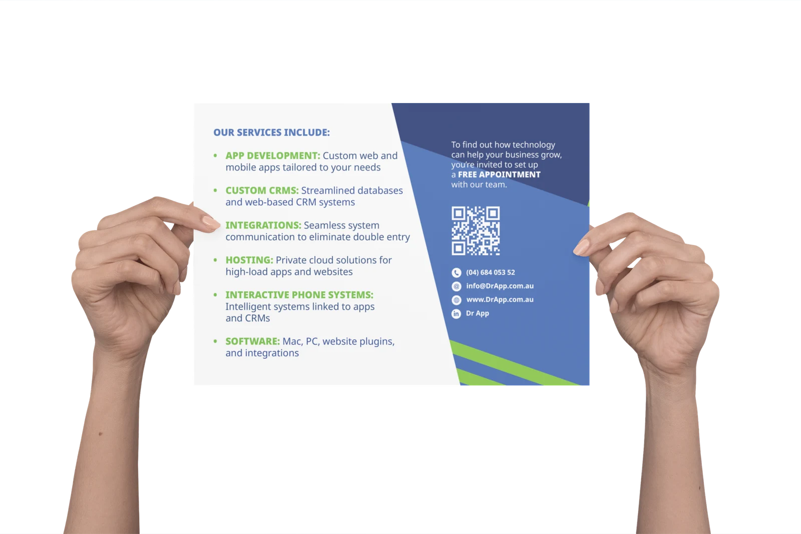 Back of a Doctor App promotional flyer