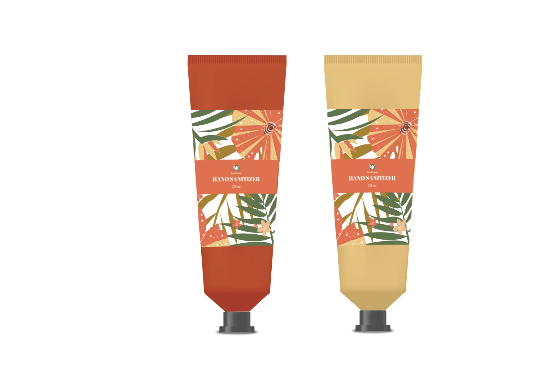 Eco Protect hand sanitiser packaging in two colour variations