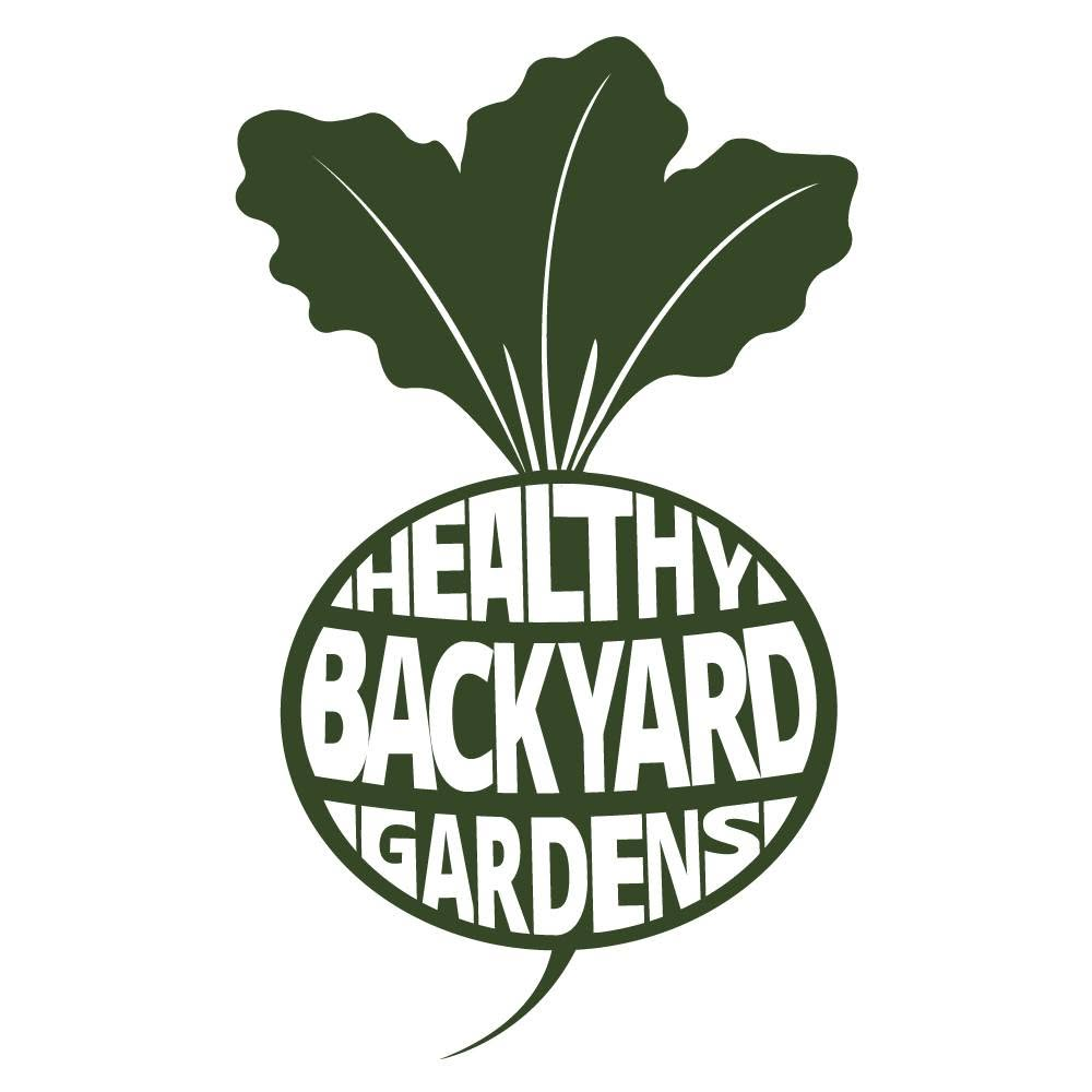 Healthy Backyard Gardens beetroot-shaped logo