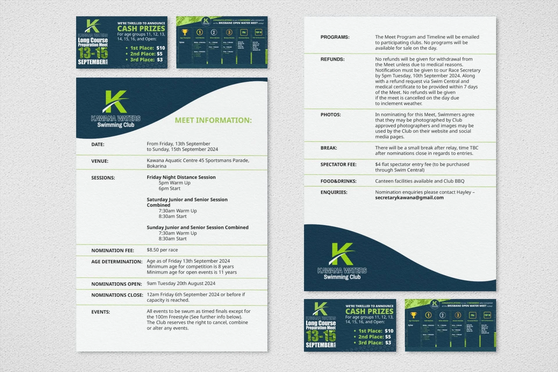 Kawana Waters full meet information and social campaign suite