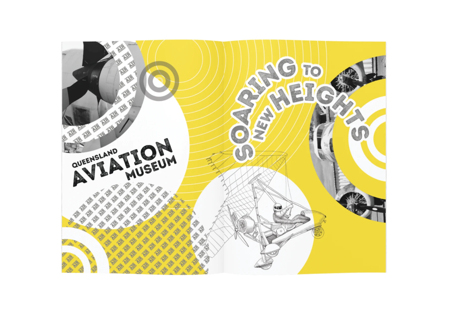 Queensland Aviation Museum Soaring to New Heights magazine cover design